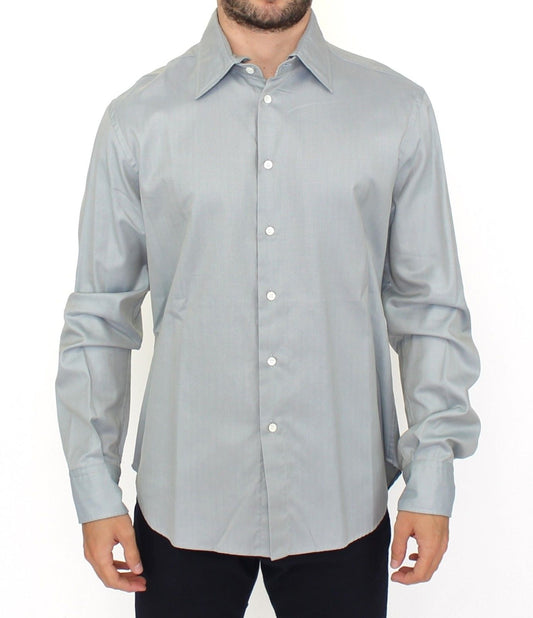 Graues Langarmhemd aus Baumwolle Casual Top
