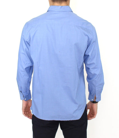 Blaues Baumwollkleid Classic Fit Hemd