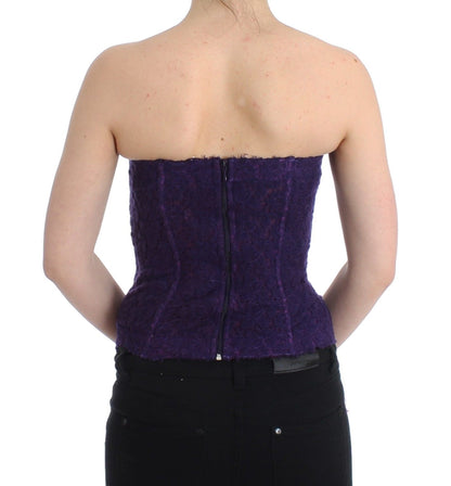 Dessous Lila Korsett Bustier Top Florale Spitze