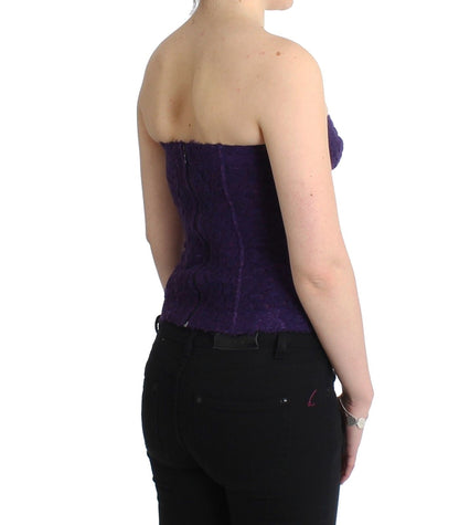 Dessous Lila Korsett Bustier Top Florale Spitze