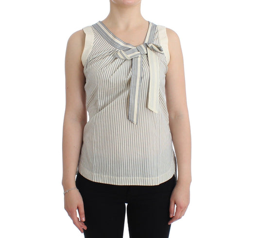 Beachwear Gestreiftes Top Bluse Shirt Schleife Tank