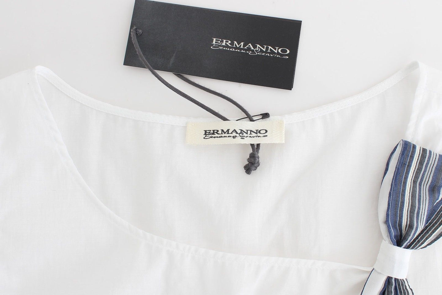 Weißes blaues Top Bluse Tank Shirt ärmellos