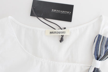 Weißes blaues Top Bluse Tank Shirt ärmellos