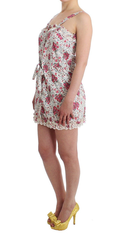 Strandmode Pink Floral Beach Minikleid Kurz