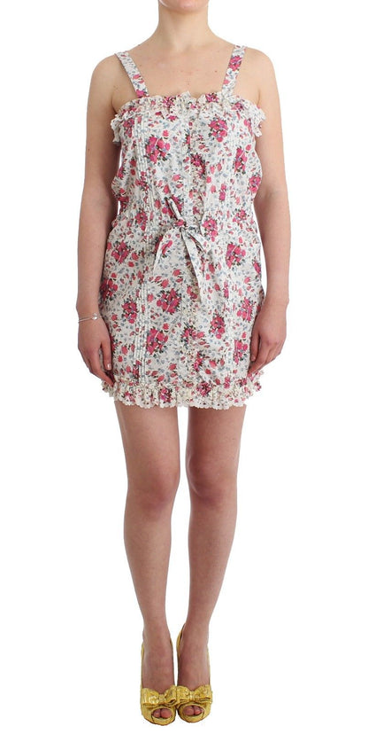 Strandmode Pink Floral Beach Minikleid Kurz
