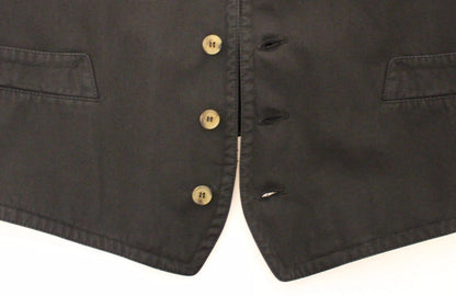 Schwarzes Baumwoll-Viskose-Kleid Weste Blazer