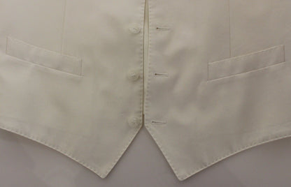 Weißes Baumwoll-Seidengemisch Kleid Weste Blazer