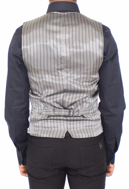 Graues Baumwoll-Stretch-Kleid Weste Blazer