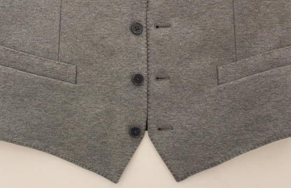Graues Baumwoll-Stretch-Kleid Weste Blazer