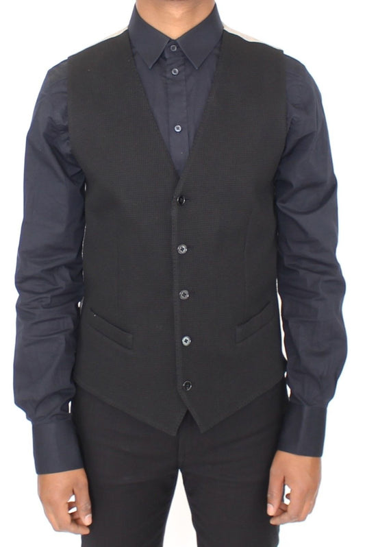 Schwarzes Baumwollkleid Weste Blazer Jacke
