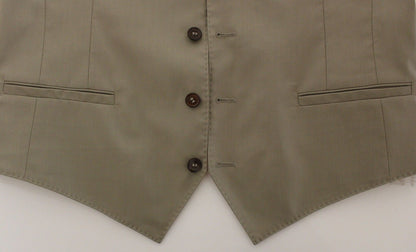 Beige Baumwolle Kleid Weste Blazer Jacke