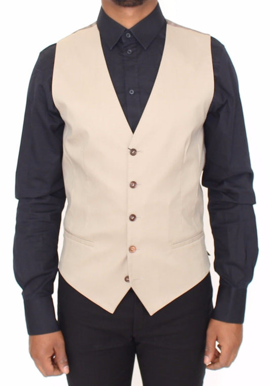 Beige Baumwolle Kleid Weste Blazer Jacke