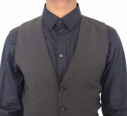 Grauer Woll-Stretchwesten-Blazer