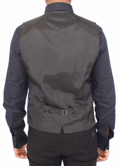 Graue Wolle Stretch Kleid Weste Jacke Blazer