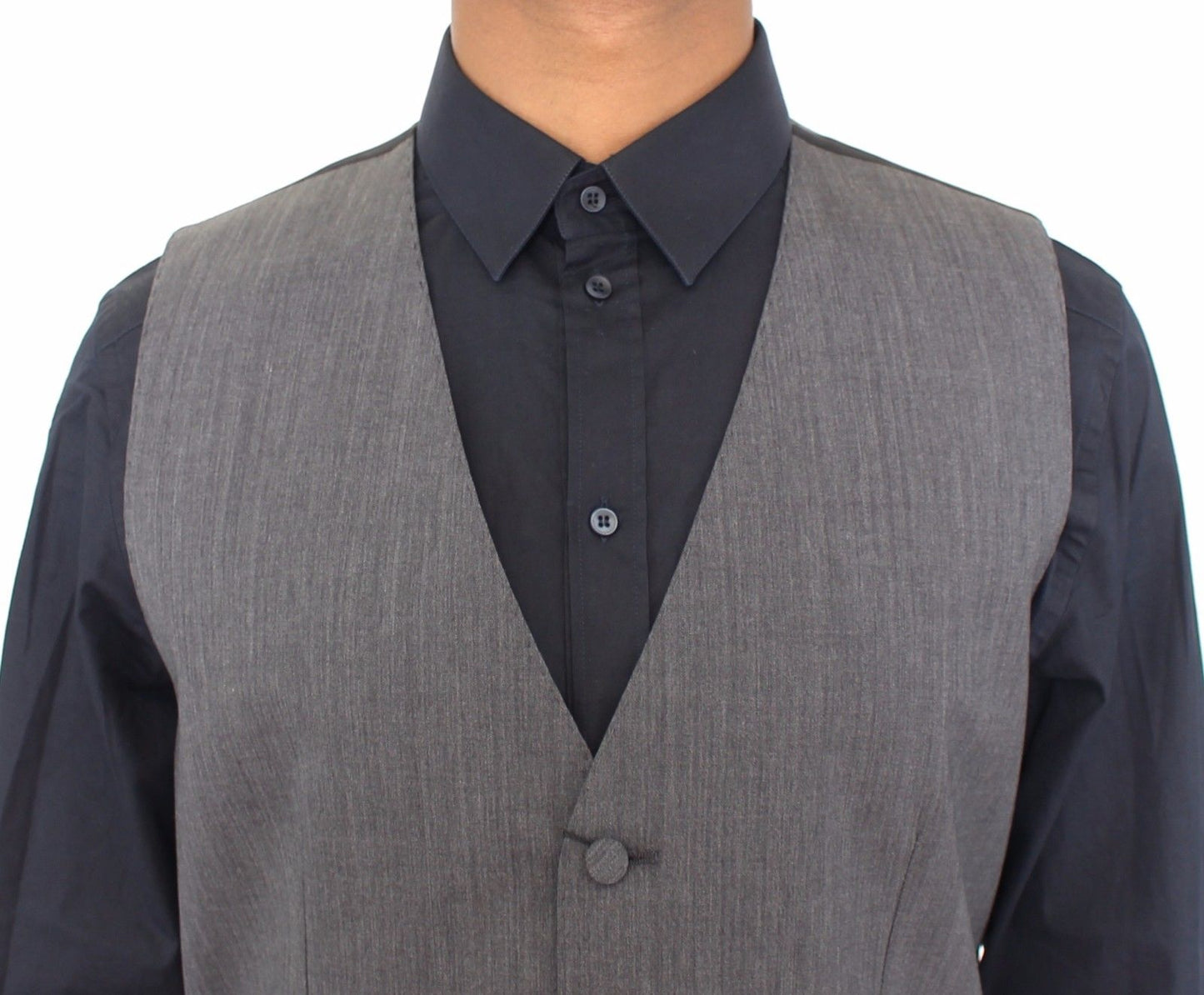 Graue Wolle Stretch Kleid Weste Jacke Blazer