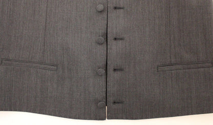 Graue Wolle Stretch Kleid Weste Jacke Blazer