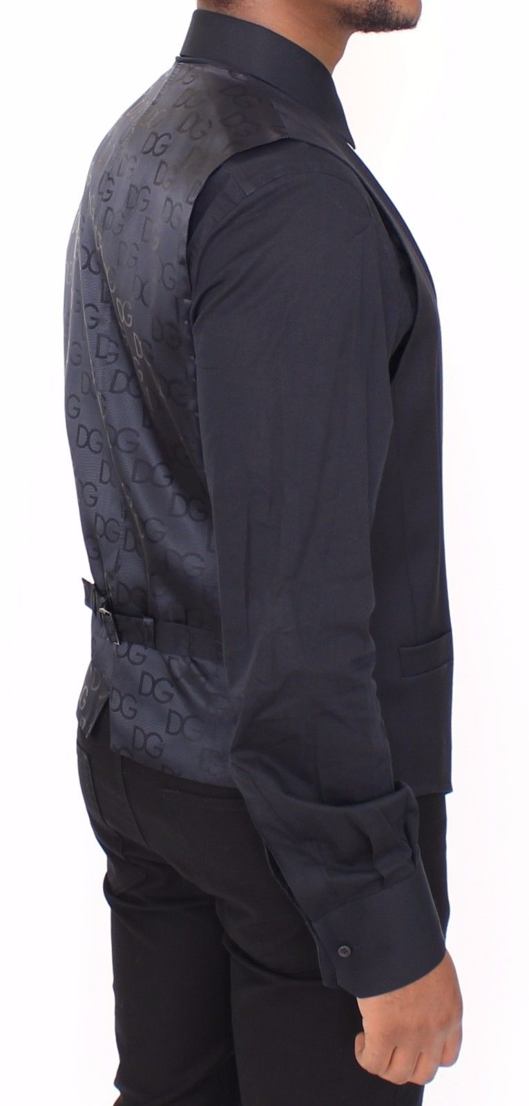 Blauer Baumwoll-Stretchwesten-Blazer