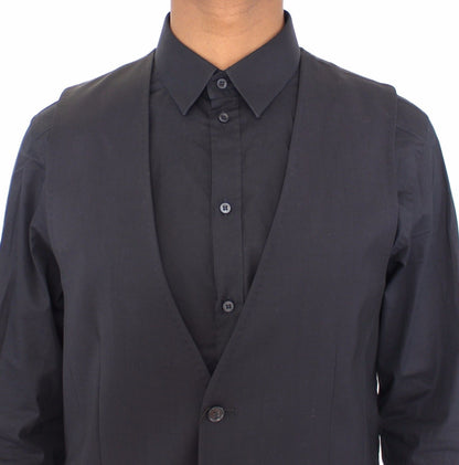 Blauer Baumwoll-Stretchwesten-Blazer
