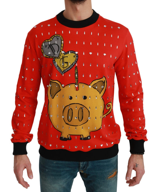 Roter Kristall-Schwein des Jahres Pullover