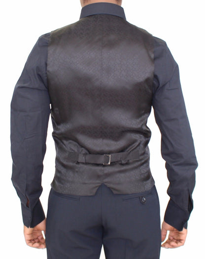 Blaue Wolle Formal Dress Vest Gilet Jacke