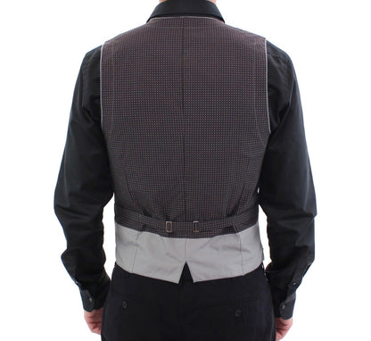 Graues gepunktetes Kleid Weste Gilet Weste