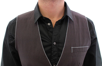 Graues gepunktetes Kleid Weste Gilet Weste