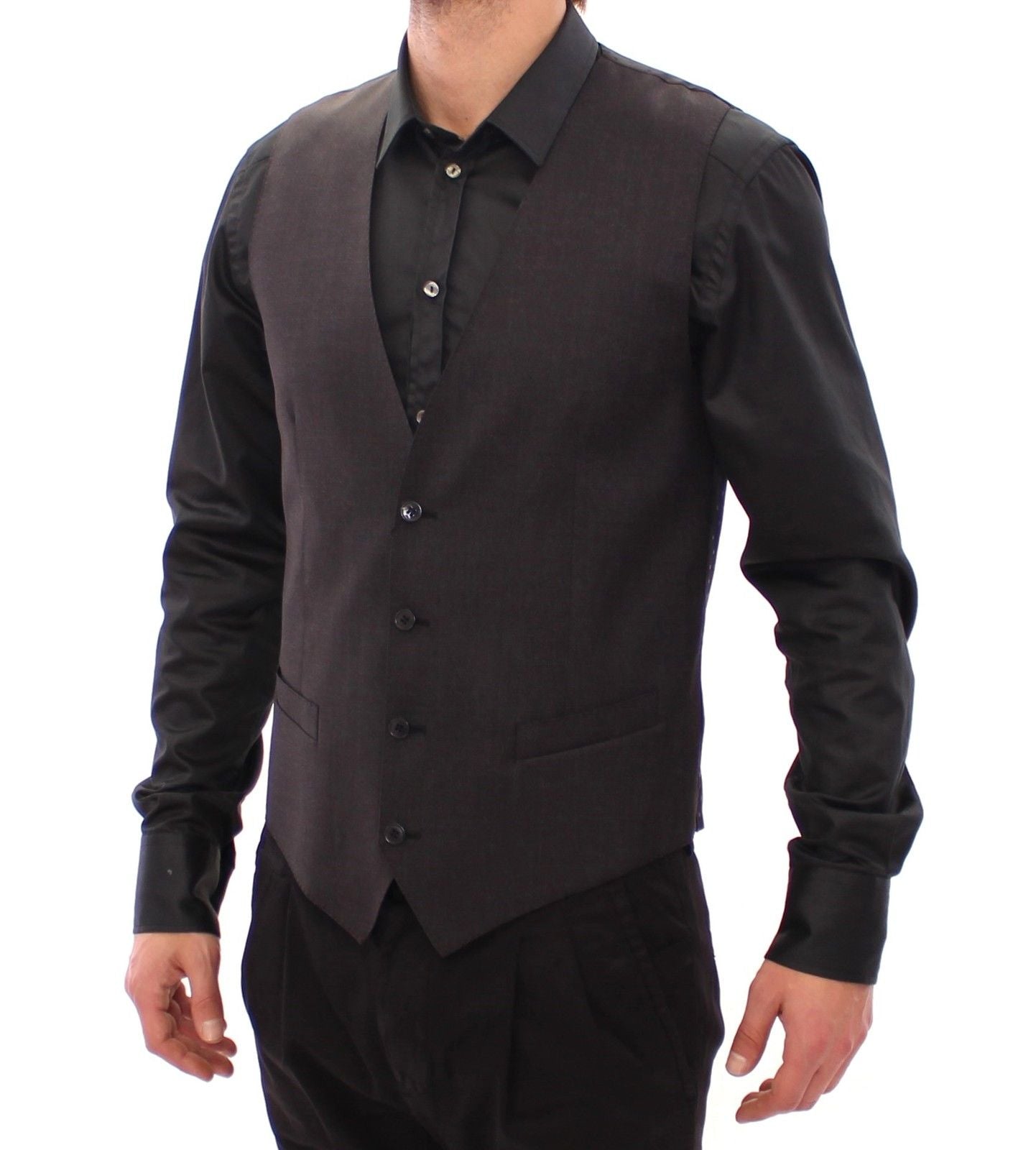 Graue Wolle Formal Dress Vest Gilet Weste