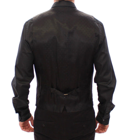 Schwarze Wolle Formal Dress Vest Gilet Weste