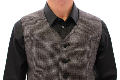 Graue Logo-Weste aus Baumwollmischung Gilet Weste