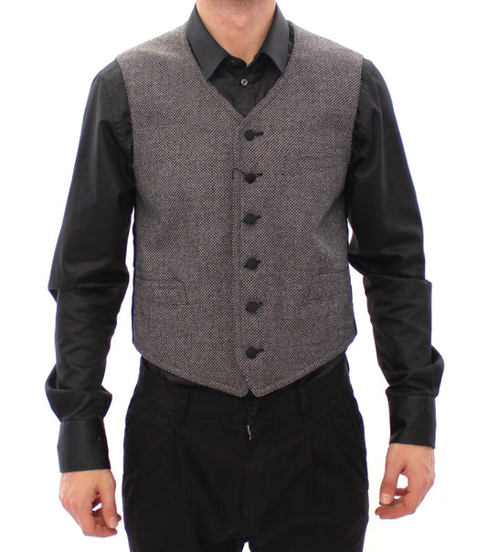 Graue Logo-Weste aus Baumwollmischung Gilet Weste