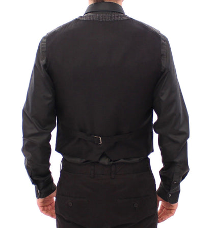 Graue Wollmischung Weste Gilet Weste
