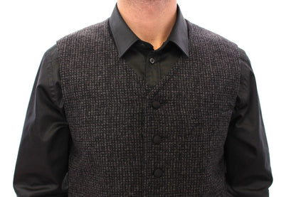 Graue Wollmischung Weste Gilet Weste