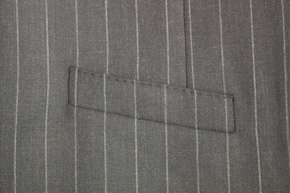 Grau gestreifte Woll-Logo-Weste Gilet Weste