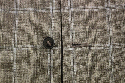 Braune einreihige Wollweste Gilet