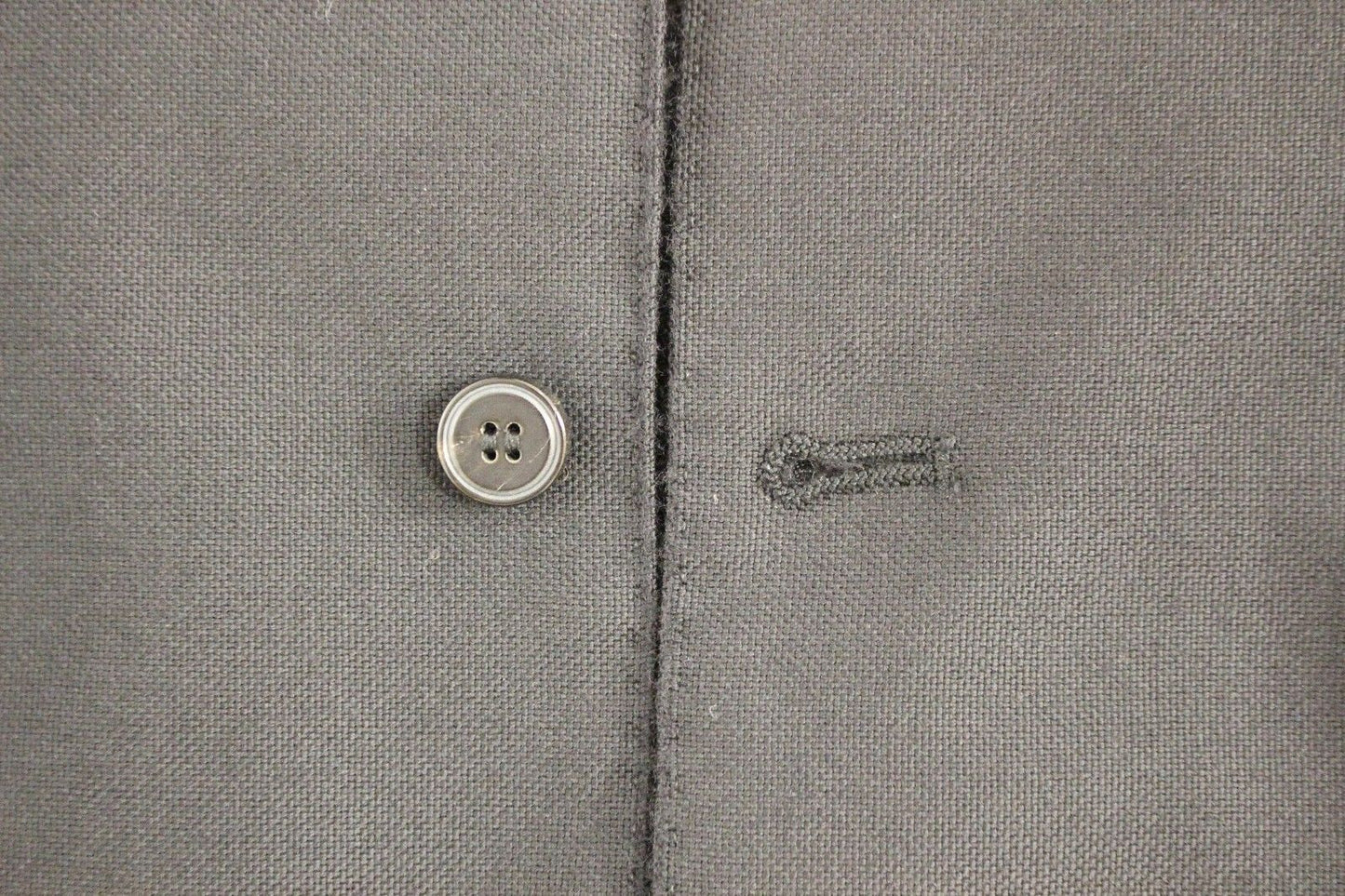Schwarze einreihige Wollweste Gilet