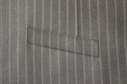 Grau gestreifte Woll-Logo-Weste Gilet Weste