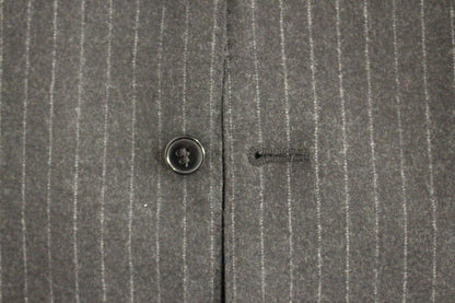 Graue gestreifte Wollweste Logo-Weste Gilet-Westen
