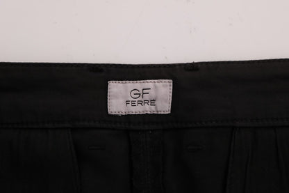 Schwarze Baumwoll-Stretch-Chino-Hose