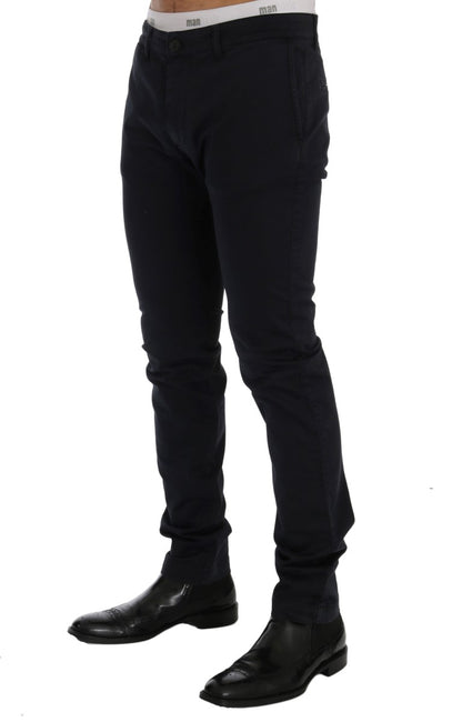 Blaue Baumwoll-Stretch-Chino-Hose