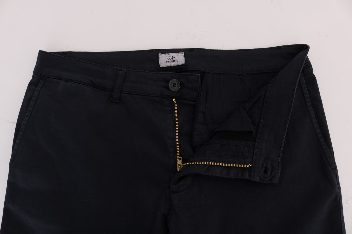Blaue Baumwoll-Stretch-Chino-Hose