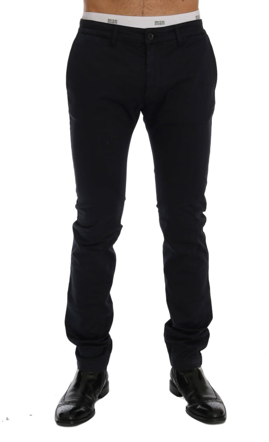 Blaue Baumwoll-Stretch-Chino-Hose