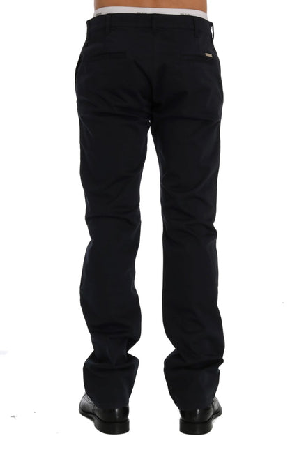 Blaue Baumwoll-Stretch-Chino-Hose