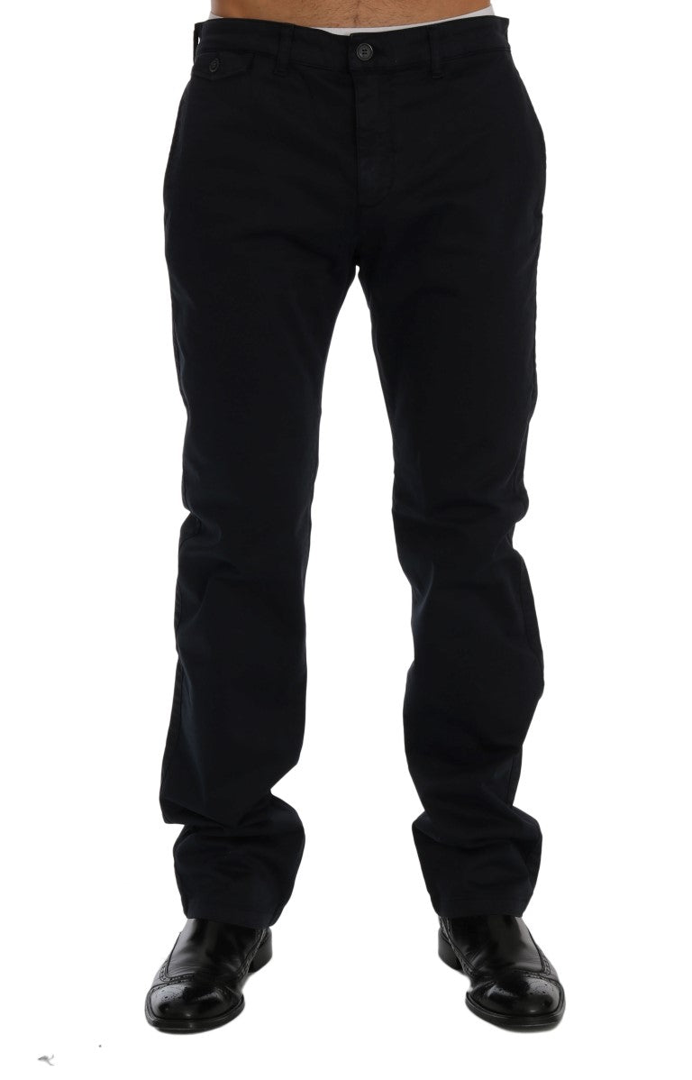 Blaue Baumwoll-Stretch-Chino-Hose