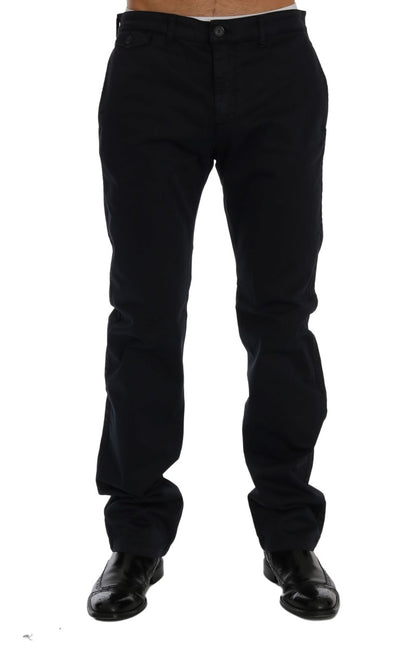 Blaue Baumwoll-Stretch-Chino-Hose
