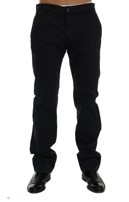 Blaue Baumwoll-Stretch-Chino-Hose