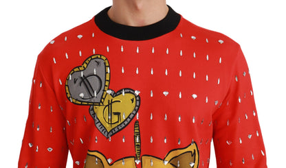 Roter Kristall-Schwein des Jahres Pullover