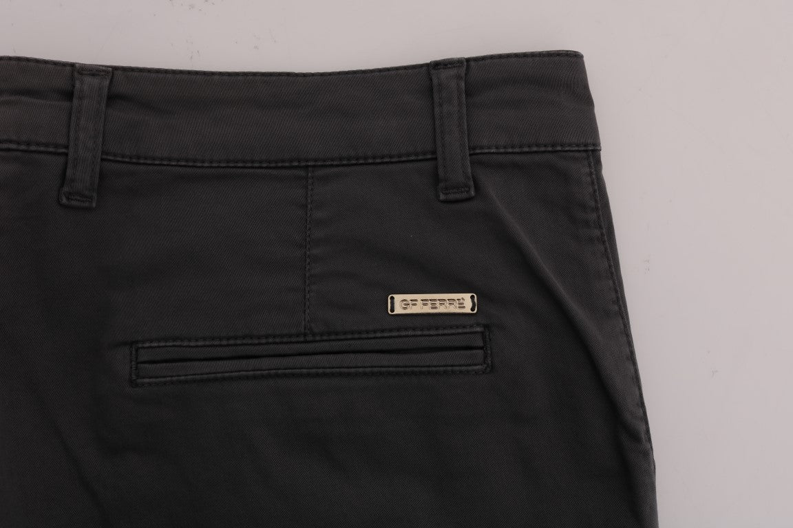 Graue Baumwoll-Stretch-Chino-Hose