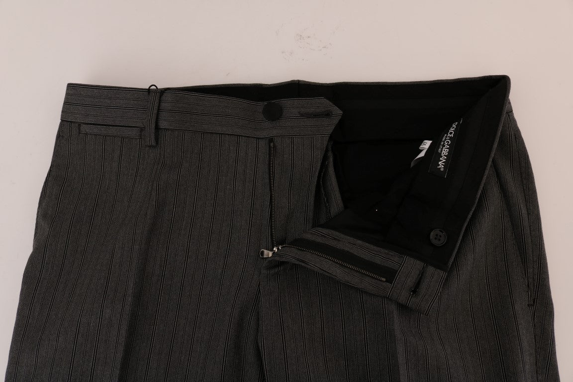 Graue gestreifte formelle Hose aus Wolle