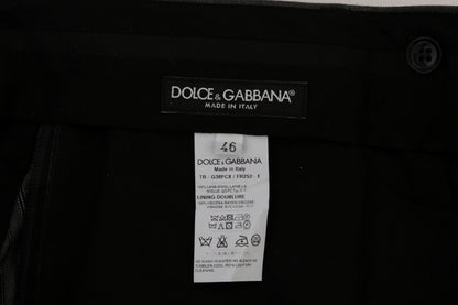 Graue gestreifte formelle Hose aus Wolle