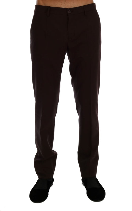 Lila Wolle Stretch Formal Hose